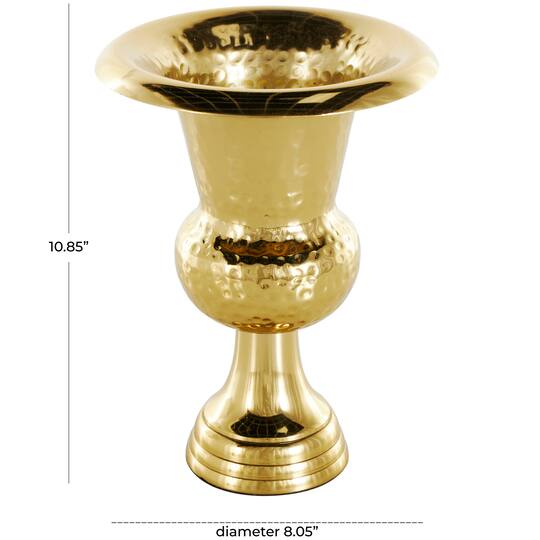 11" Gold Textured Metal Vase
